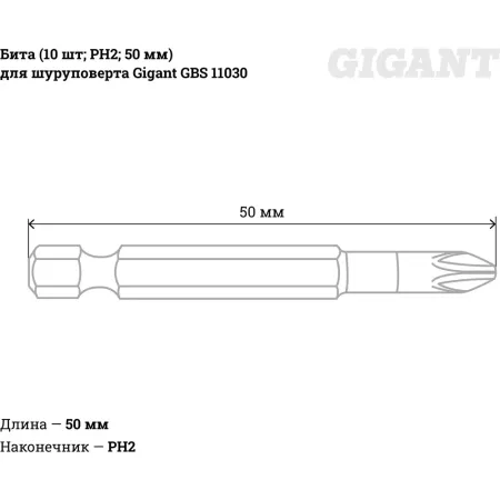 Биты для шуруповерта Gigant GBS 11030