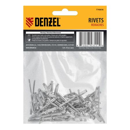 Заклепки алюминиевые, 5/32"-1/2", 4 х 12 мм, 50 шт Denzel