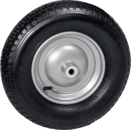 GRINDA WP-20, 4″х380мм, для тачек (арт. 422401, 422406, 422408), стальной диск, подшипник 20мм, пневматическое колесо для тачки, PROLine (422409)
