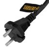 Шнур сетевой Energy Series, ПВС, 1,5 м, 2 x 1,5 мм, с неразборной вилкой, черный, Denzel